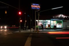 12/01/19 – LONG BEACH, CALIF: Bartha's Donuts at the corner of Anaheim and Ximeno. Photograph by Dillon Hulse.